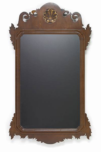 Appraisal: A George III parcel gilt mahogany mirror second half th