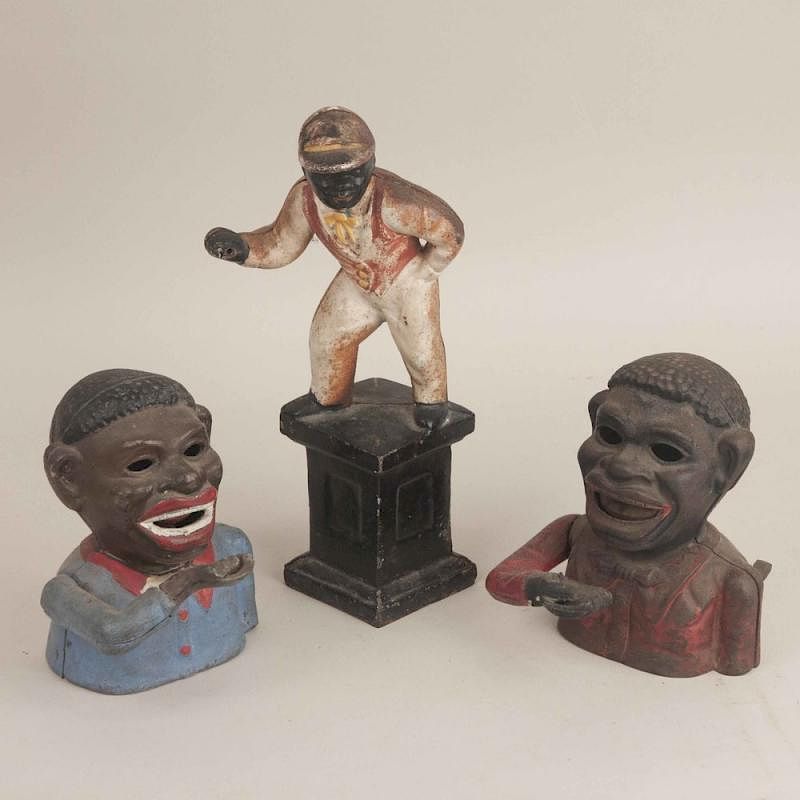 Appraisal: Jolly Nigger Bank Black Americana Lot of three Black Americana