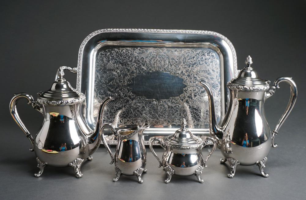 Appraisal: FOUR-PIECE INTERNATIONAL 'WICKFORD' SILVERPLATE COFFEE AND TEA SERVICE WITH TWO-HANDLED