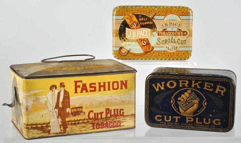 Appraisal: Lot of Tobacco Tins Description Includes J B Pace Worker