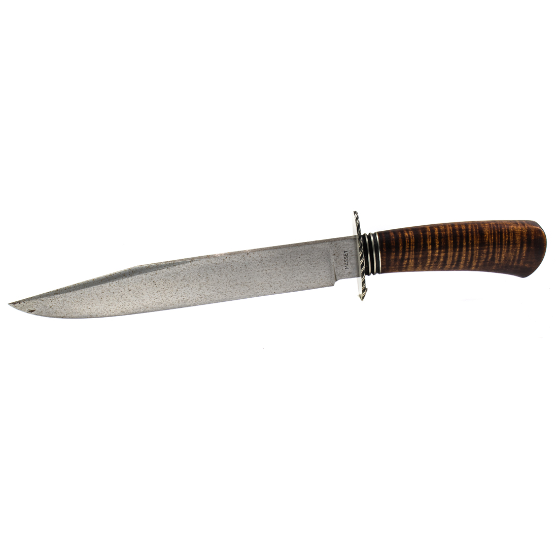 Appraisal: MASSEY BOWIE KNIFE Massey Bowie knife fitted with a tiger