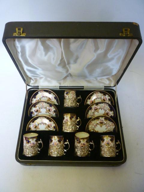 Appraisal: A SET OF SIX ROYAL CROWN DERBY PORCELAIN COFFEE CANS