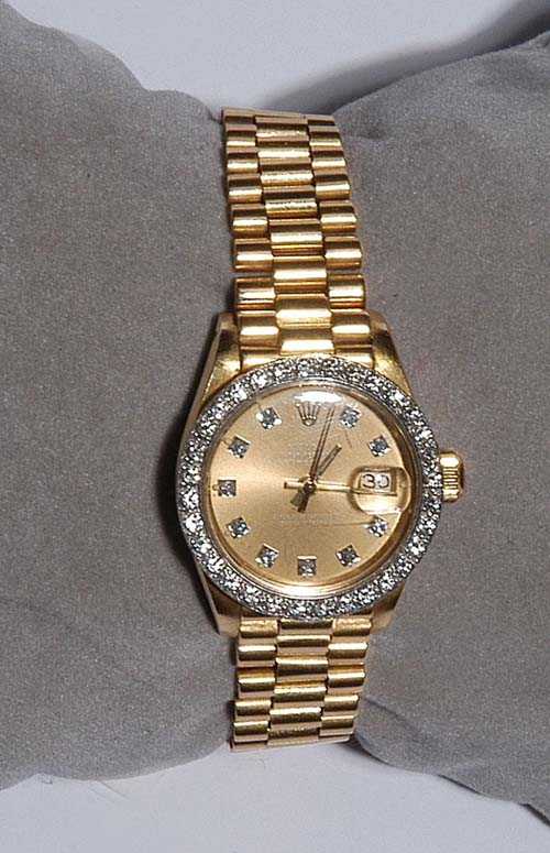 Appraisal: DIAMOND LADY'S WRISTWATCH ROLEX DATE JUST from the s Yellow