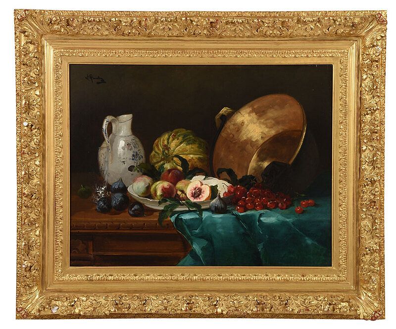 Appraisal: European School Still Life Painting th th century Fruit Pitcher