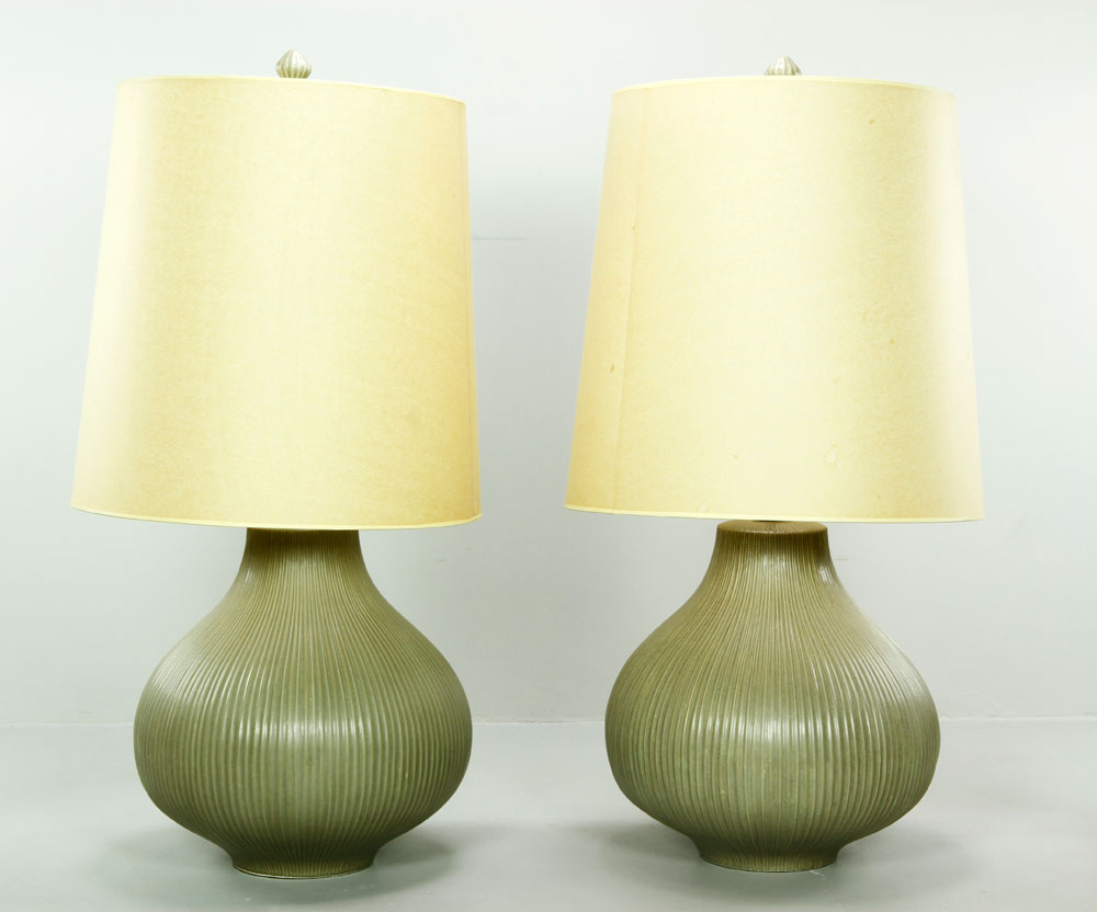 Appraisal: - Pair Swedish Scandinavian Onion Lamps Pair of Swedish Scandinavian