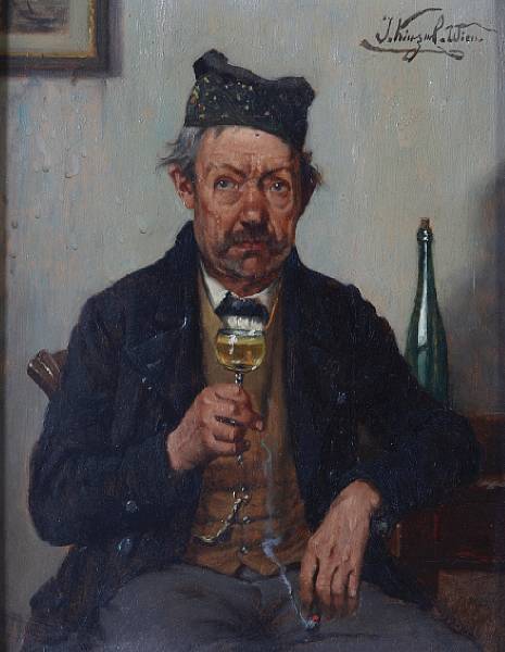 Appraisal: Property of various owners A man drinking a glass of