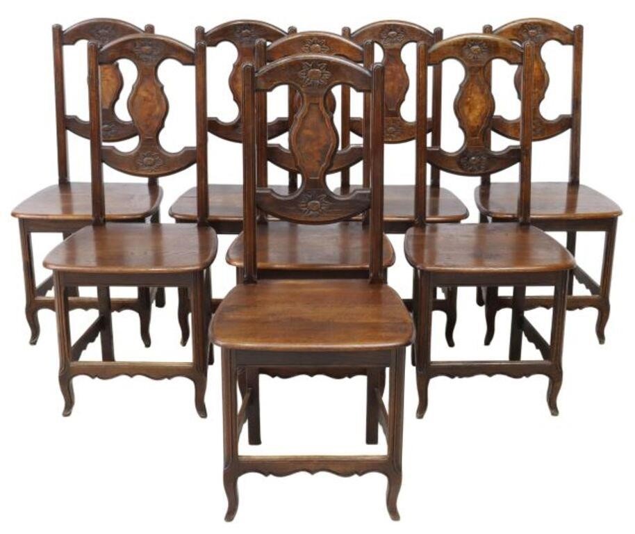 Appraisal: lot of French Provincial oak dining chairs th c carved