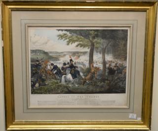 Appraisal: John Dorival hand colored lithograph Battle of the Thames th