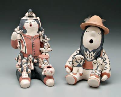 Appraisal: Two Cochita storyteller pottery figures one with many smaller figures