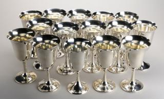 Appraisal: Sterling silver goblets Wallace Gorham Group of fifteen sterling silver