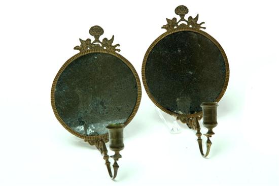 Appraisal: PAIR OF WALL SCONCES American or English th century brass