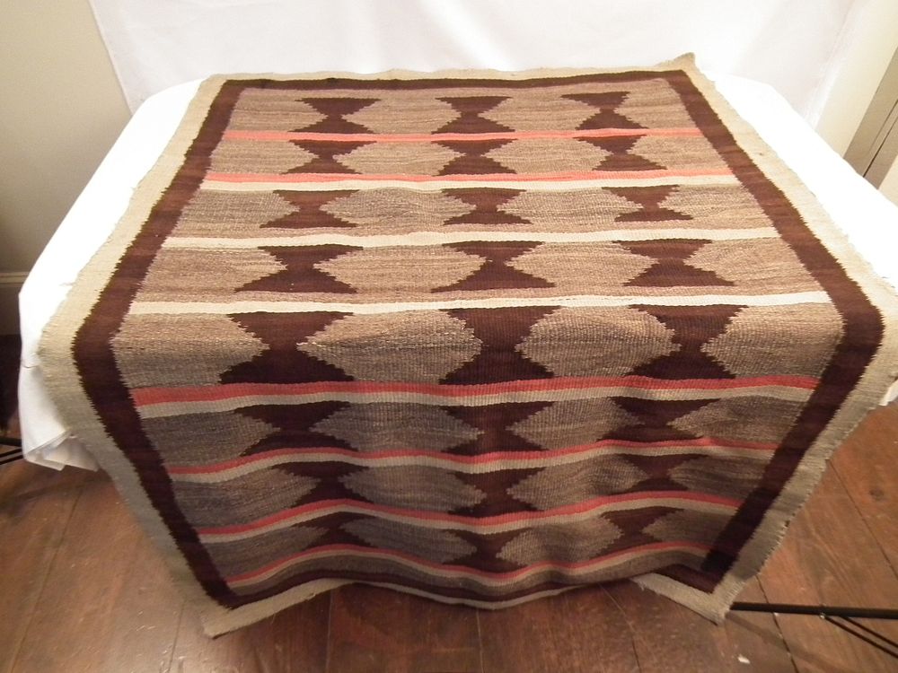 Appraisal: OLD NAVAJO RUG Old Native American Navajo hand woven rug