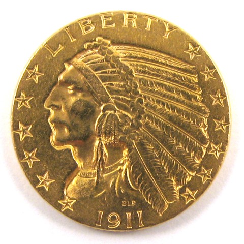 Appraisal: U S FIVE DOLLAR GOLD COIN Indian head type -S