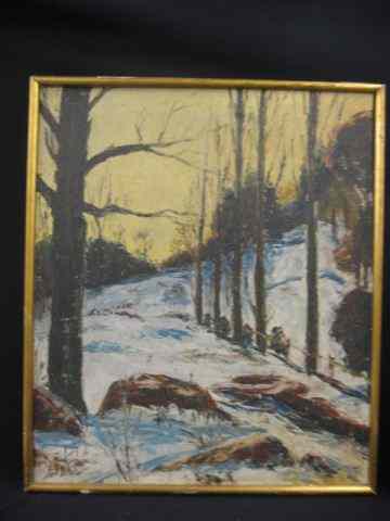 Appraisal: Axel Lind Oil Winter Landscape image area '' x ''