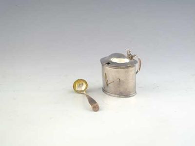 Appraisal: A George III plain oval mustard pot with a pierced