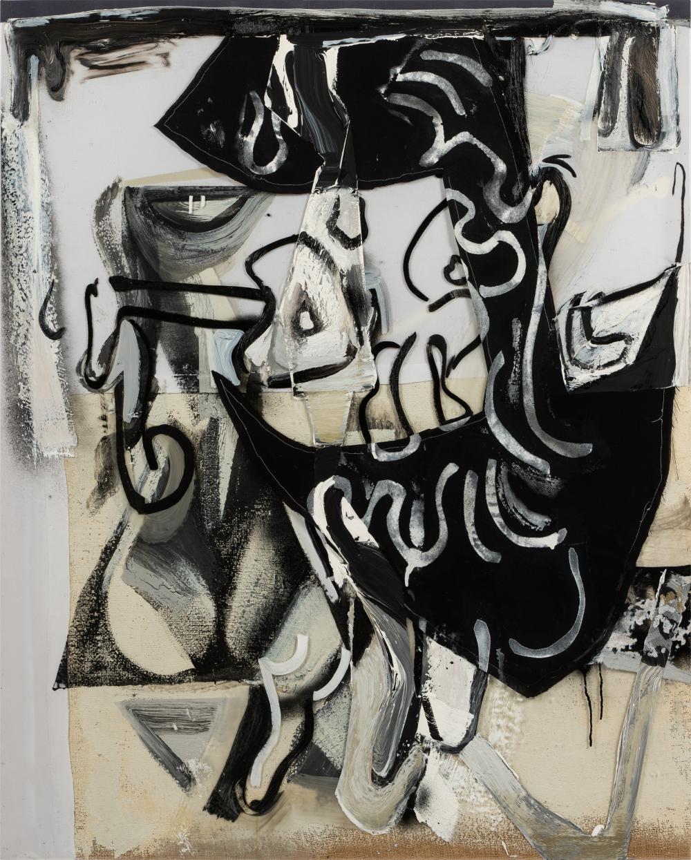 Appraisal: RYAN SLUGGETT ST CENTURY BLACK WHITE DADDY CLEAVAGE acrylic oil