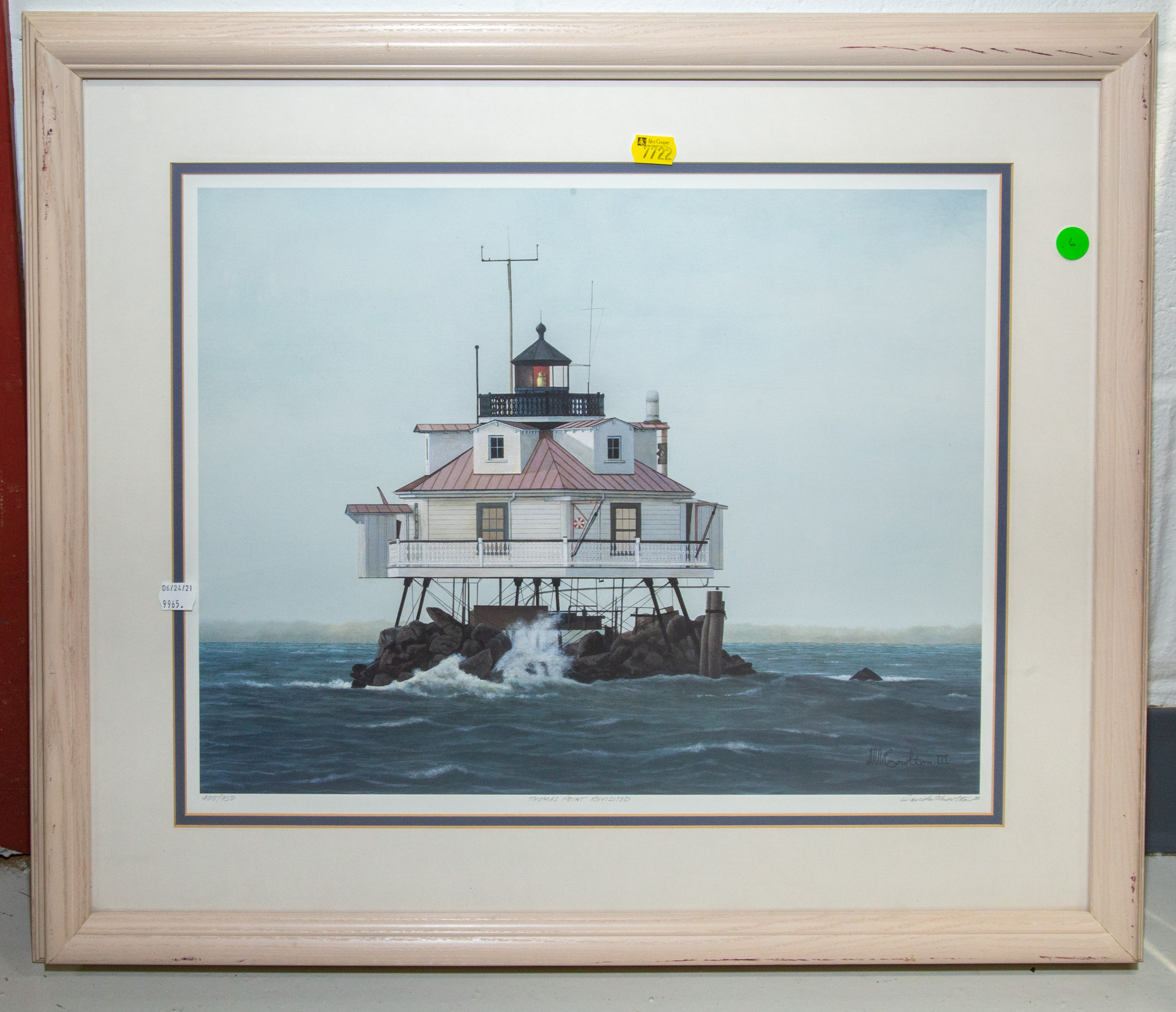 Appraisal: THOMAS POINT LIGHTHOUSE PRINT Signed framed