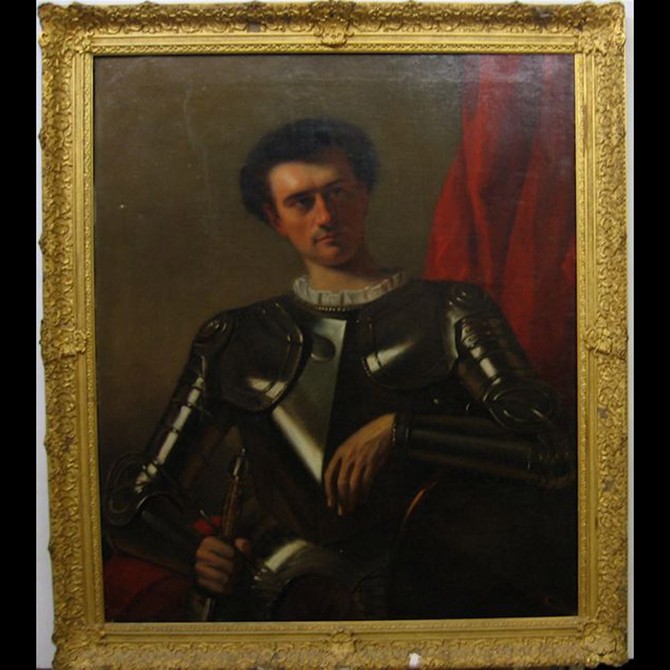 Appraisal: A KNIGHT IN ARMOUR BRITISH SCHOOL TH CENTURY OIL ON