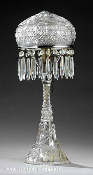 Appraisal: A Vintage American Cut Glass Table Lamp c having an