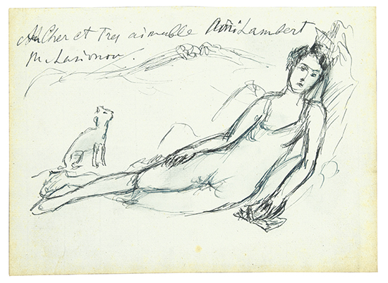 Appraisal: MIKHAIL LARIONOV Reclining Female Pen and ink and wash on