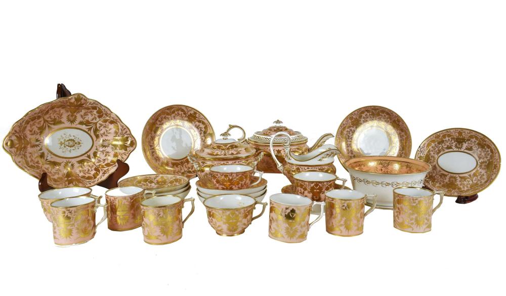 Appraisal: ROYAL CROWN DERBY TWENTY-FIVE PIECE TEA SERVICECirca - Most pieces