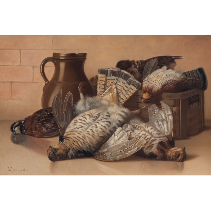 Appraisal: Irving Lewis Bacon American - Still Life in American Feather