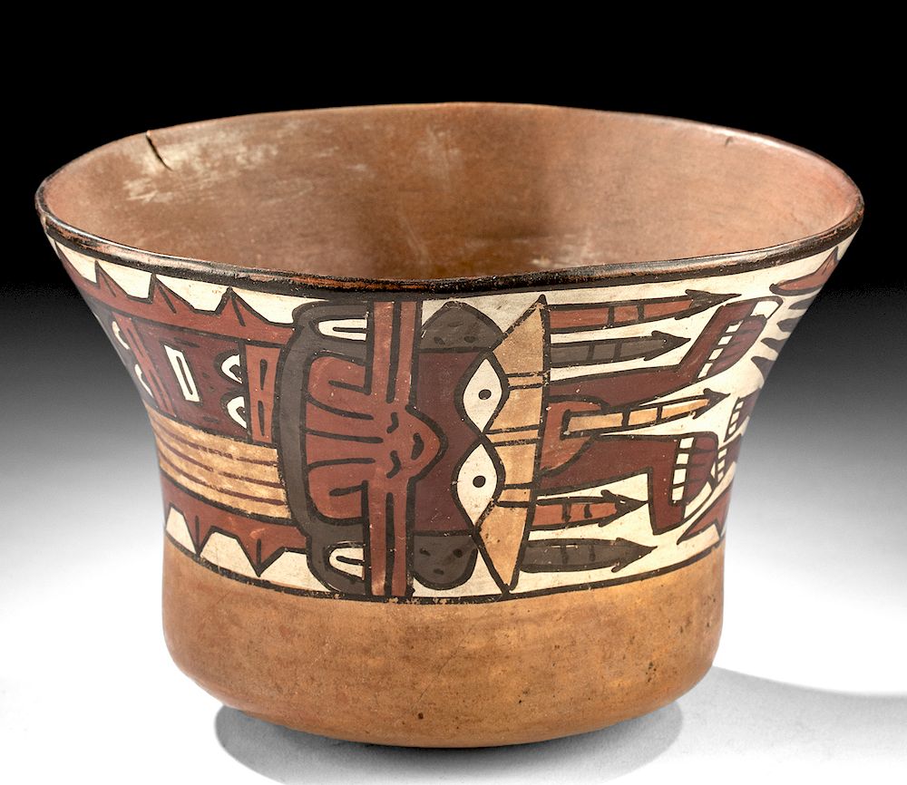 Appraisal: Nazca Polychrome Bowl - Serpentine Creatures Pre-Columbian South Coast Peru