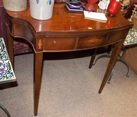 Appraisal: Federal style inlaid mahogany flip-top shaped front games table Estimate