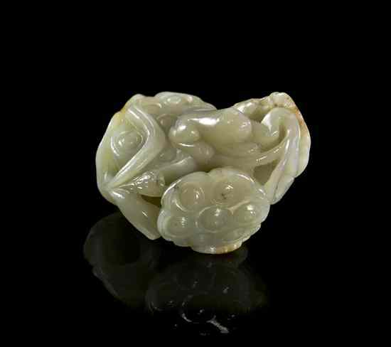 Appraisal: A Chinese Carved Jade Toggle of pale celadon with a