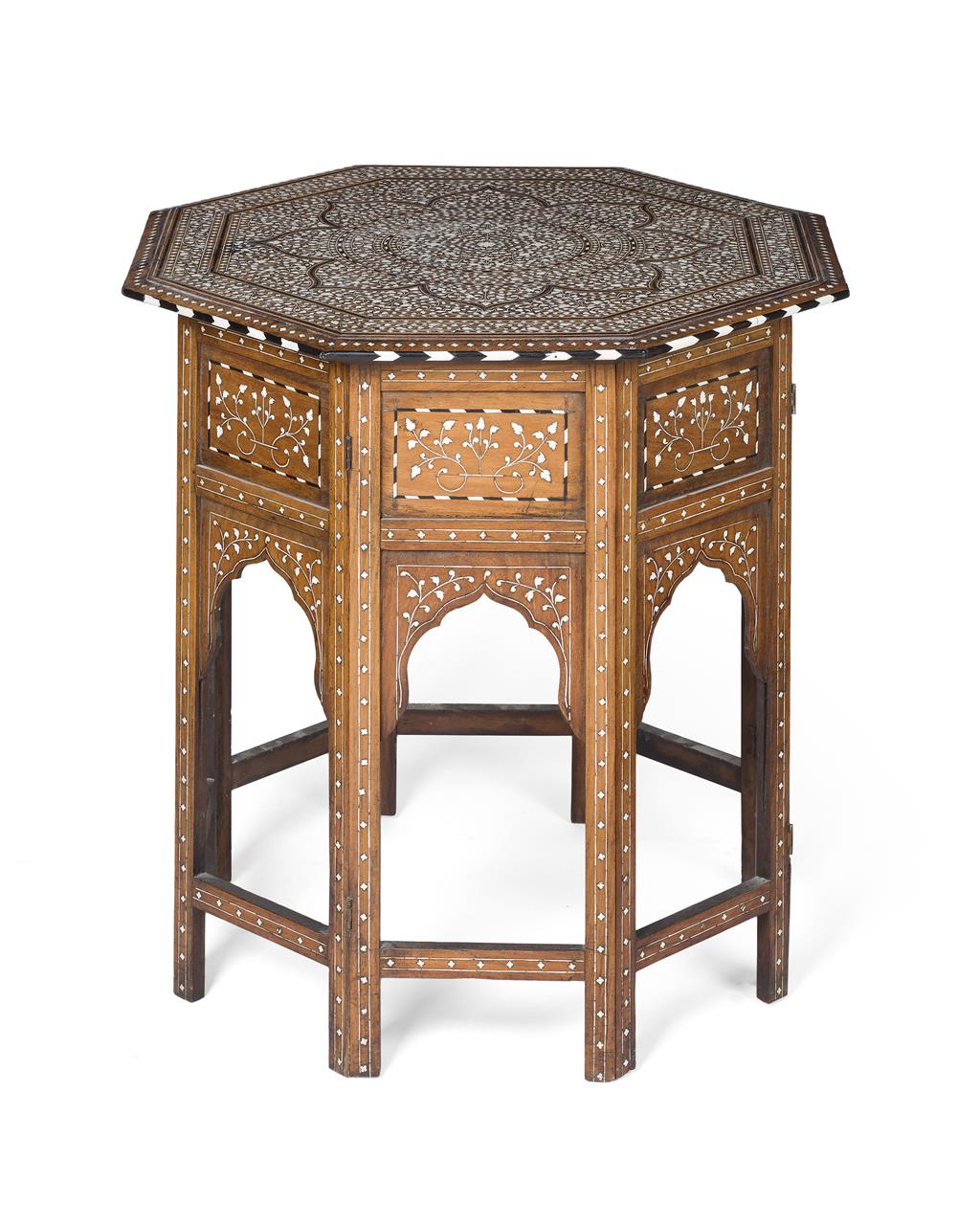 Appraisal: YANGLO-INDIAN MOTHER-OF-PEARL EBONY AND INLAID OCCASIONAL TABLE LATE TH CENTURY