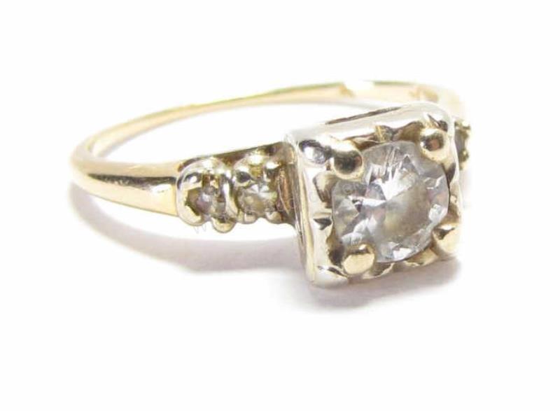 Appraisal: Lady's K yellow gold diamond engagement ring with approximately ct