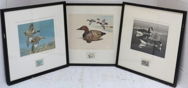 Appraisal: LOT OF THREE SIGNED AND NUMBERED DUCK STAMPPRINTS WITH STAMPS