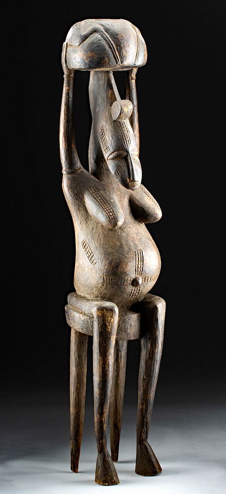 Appraisal: Early th C African Bamana Wood Fertility Figure West Africa