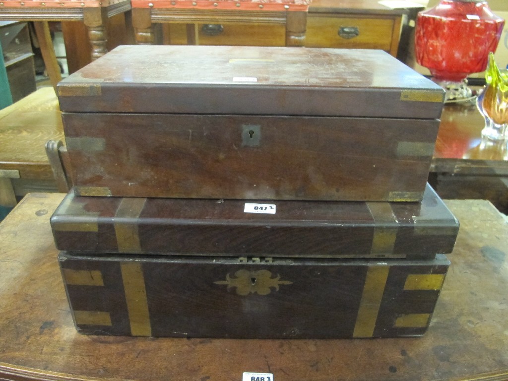 Appraisal: Two Victorian brass bound lap desks