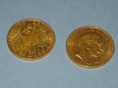 Appraisal: TWO PRUSSIAN MARKS PIECES dated and