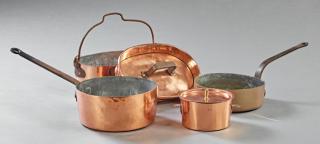 Appraisal: Group of Four Pieces of French Copper Cookware ea Group