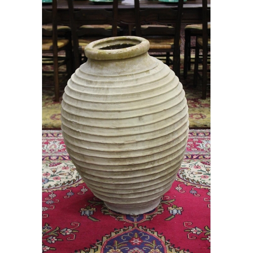 Appraisal: Large antique French terracotta rope coil design jar approx cm