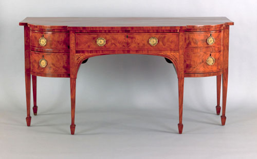 Appraisal: George III mahogany sideboard ca the rectangular top with ovolo