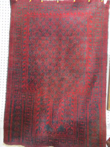 Appraisal: Belouchi Handmade Prayer Rug overall indigio designs on deep red