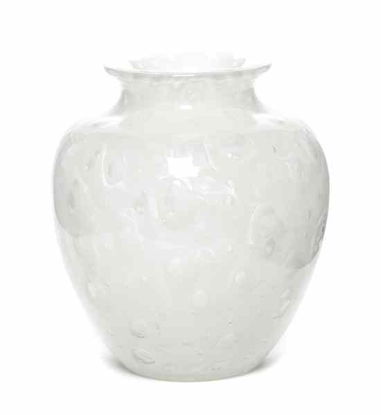 Appraisal: A Steuben Cluthra Vase circa of bulbous form Height inches