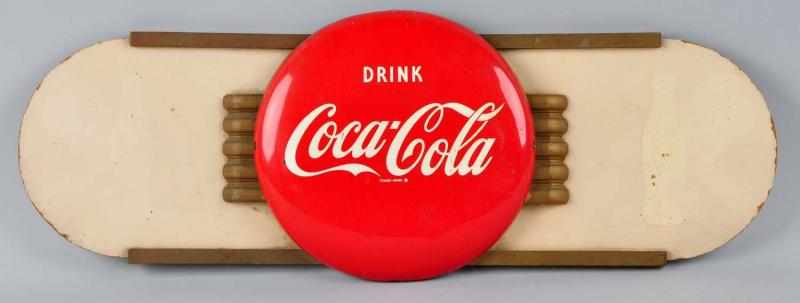 Appraisal: s Coca-Cola Button with Masonite Wings Description Wings are missing