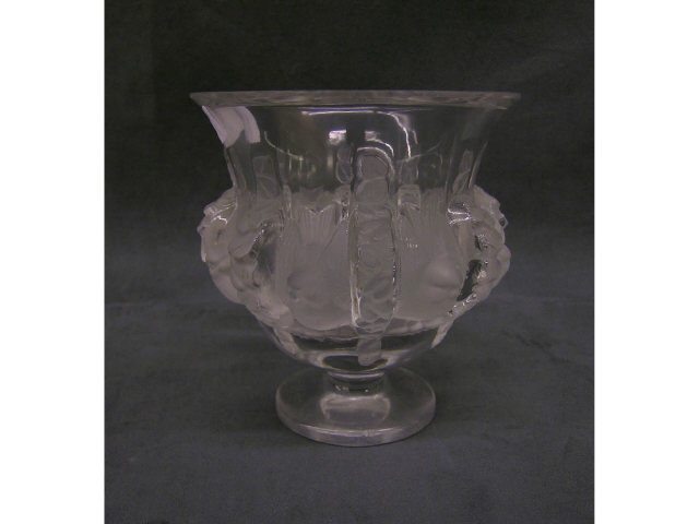 Appraisal: Signed Lalique pedestal bird motif vase