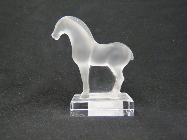 Appraisal: Lalique Crystal Figurine of a Horse frosted signed excellent