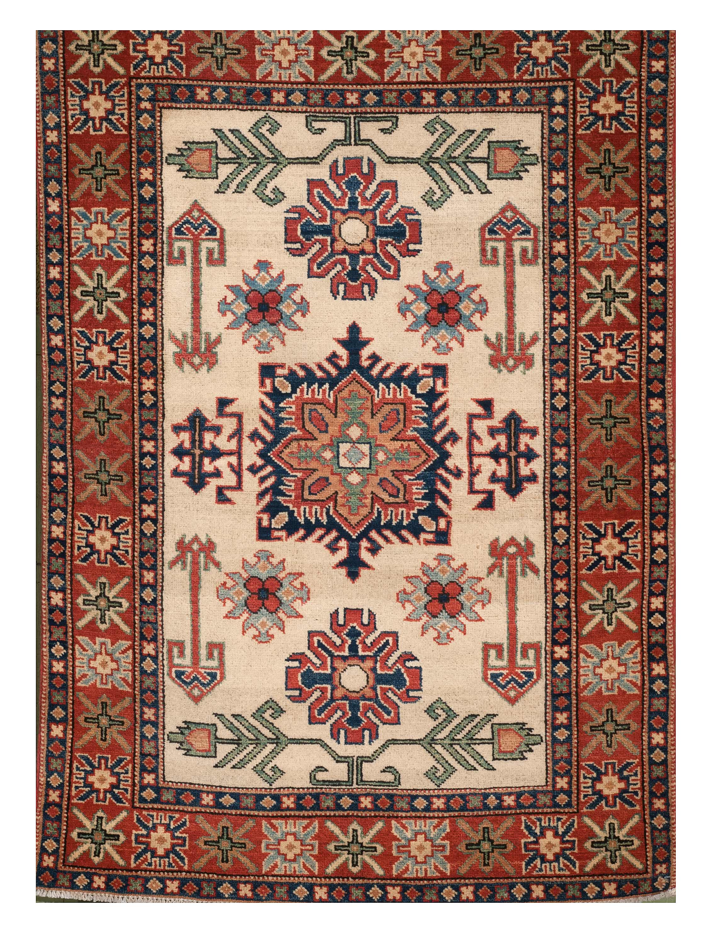 Appraisal: ORIENTAL RUG KAZAK DESIGN ' x ' Geometric medallion of