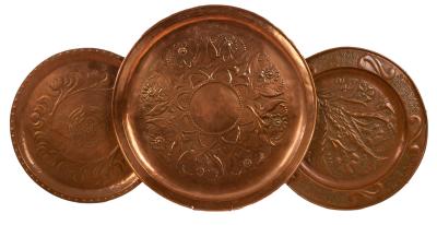 Appraisal: Keswick School of Industrial Arts a copper charger embossed flowers