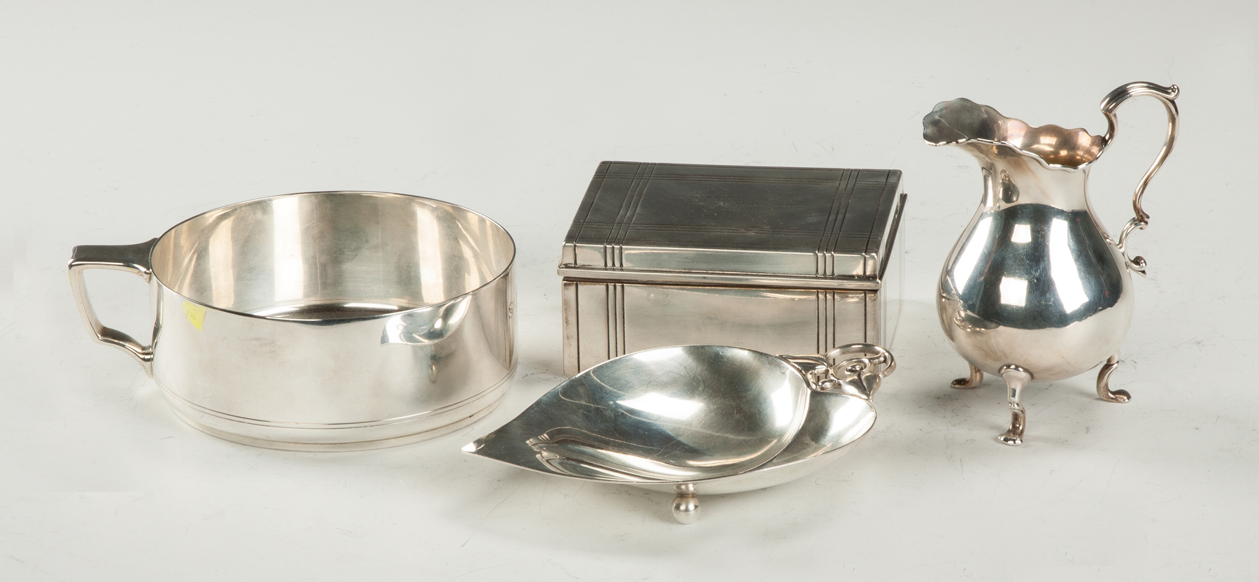 Appraisal: Four Tiffany Co Makers Sterling Silver Table Articles Porringer monogrammed