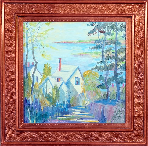 Appraisal: Little House Near the River oil on canvas x SLL