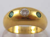 Appraisal: Cartier An carat gold diamond and emerald ring signed Cartier