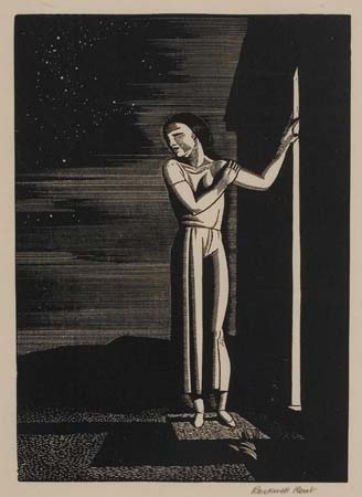 Appraisal: ROCKWELL KENT Starry Night Woodcut x mm x inches full