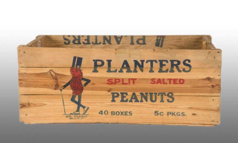 Appraisal: Wooden Planter's Peanut Shipping Box Description s to s Strong